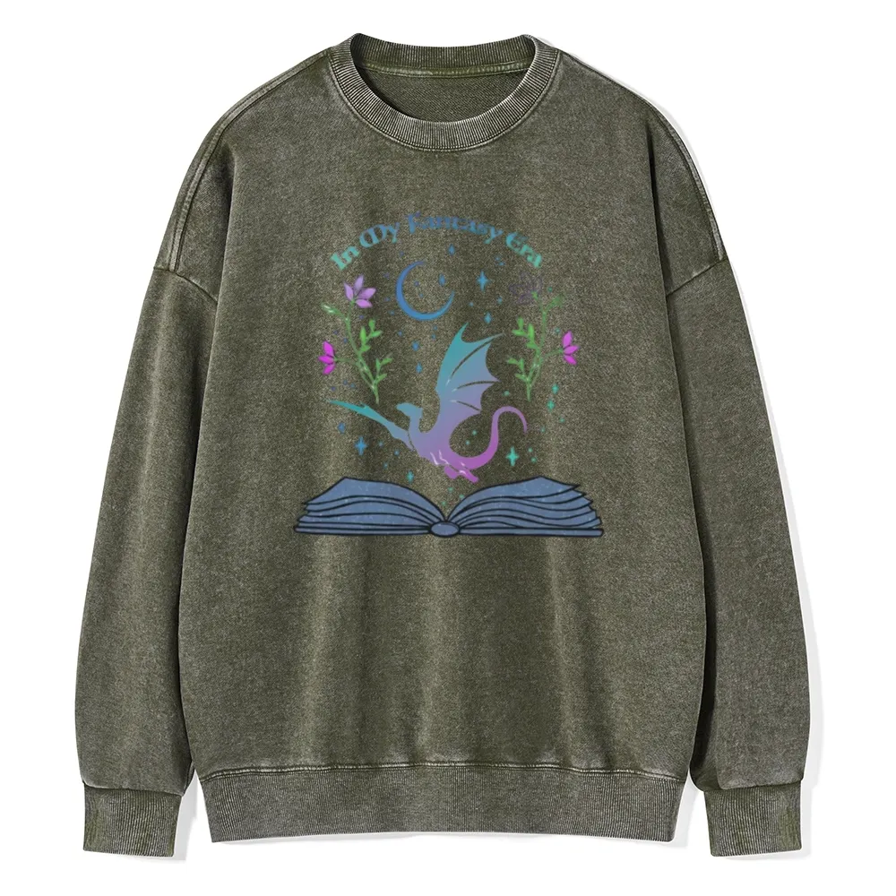 Pagewings In My Fantasy Book Era Unisex Washed Sweatshirt