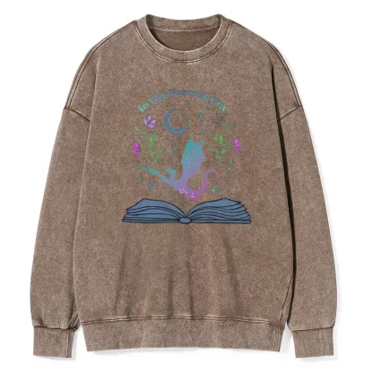 Pagewings In My Fantasy Book Era Unisex Washed Sweatshirt