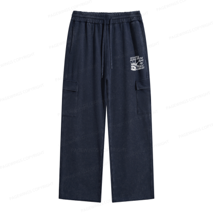 Pagewings What’s More Punk Than The Public Library Unisex Washed Cargo Sweatpants