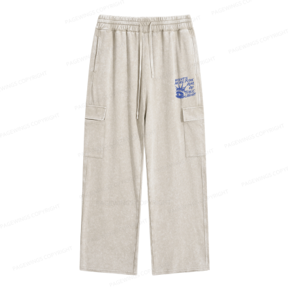 Pagewings What’s More Punk Than The Public Library Unisex Washed Cargo Sweatpants