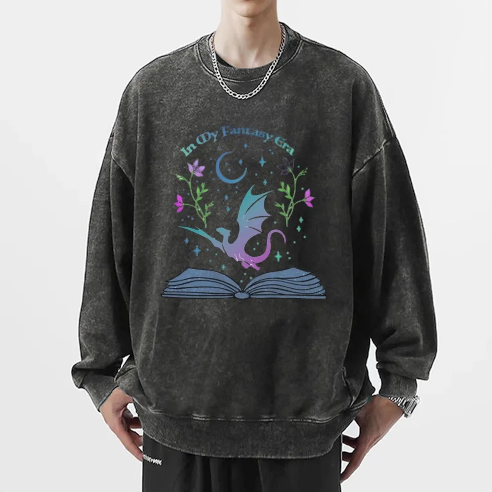 Pagewings In My Fantasy Book Era Unisex Washed Sweatshirt