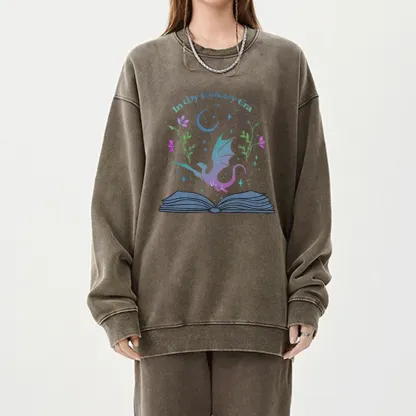 Pagewings In My Fantasy Book Era Unisex Washed Sweatshirt