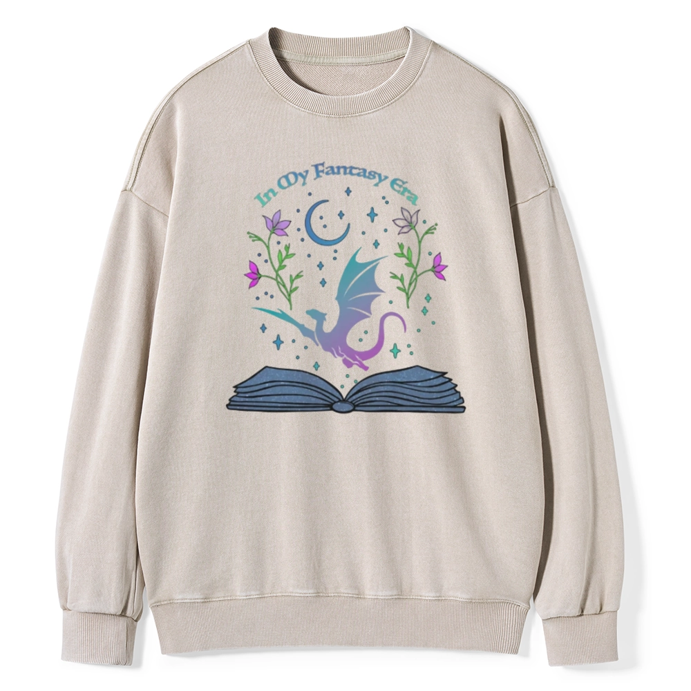 Pagewings In My Fantasy Book Era Unisex Washed Sweatshirt