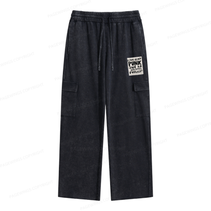 Pagewings What's More Punk Than The Public Library Unisex Washed Cargo Sweatpants