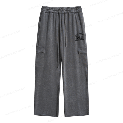 Pagewings I'm Not A Bookworm I'm A Literary Rascal Unisex Washed Cargo Sweatpants