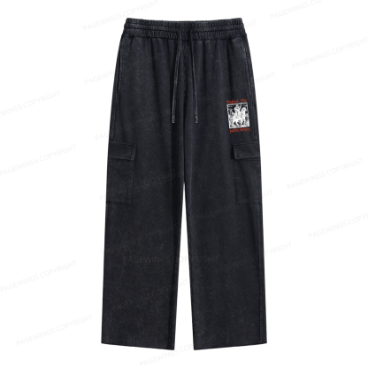 Pagewings Defend the Public Library Unisex Washed Cargo Sweatpants