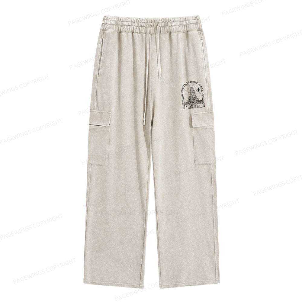 Pagewings Life Before Death Strength Before Weakness Unisex Washed Cargo Sweatpants