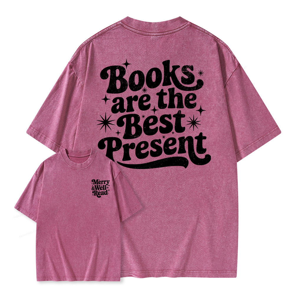 Pagewings Books are the Best Present Unisex Washed T-shirt