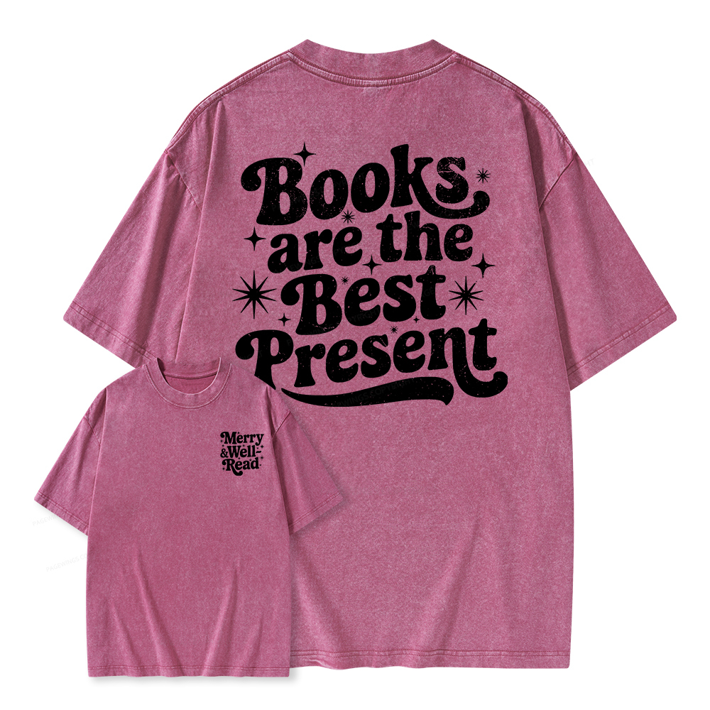 Pagewings Books are the Best Present Unisex Washed T-shirt
