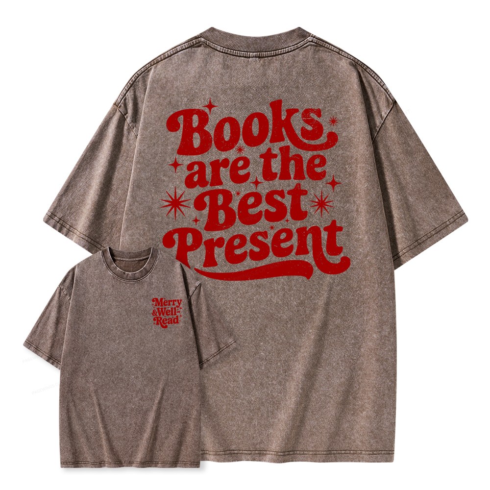 Pagewings Books are the Best Present Unisex Washed T-shirt
