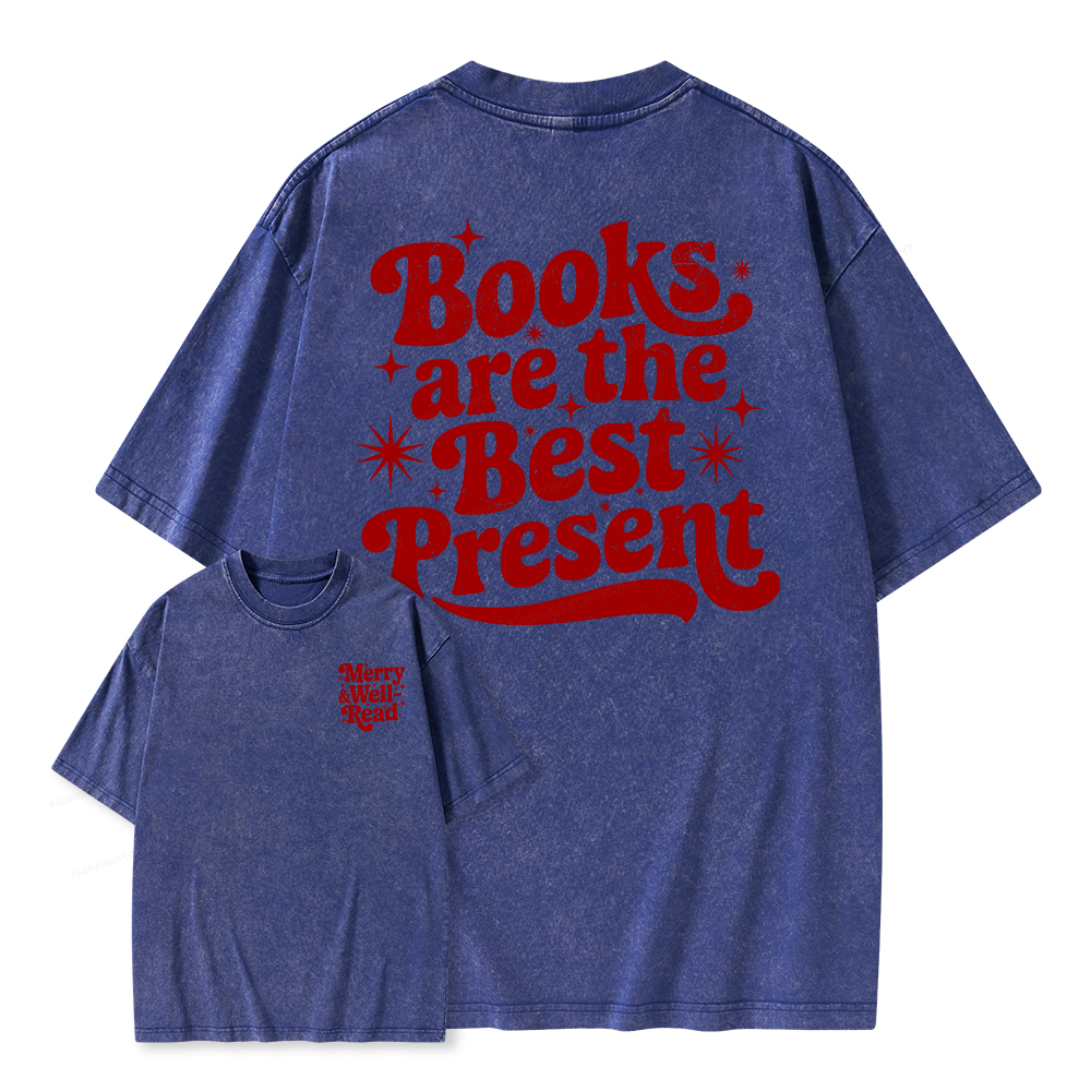 Pagewings Books are the Best Present Unisex Washed T-shirt