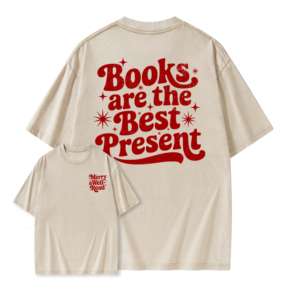 Pagewings Books are the Best Present Unisex Washed T-shirt