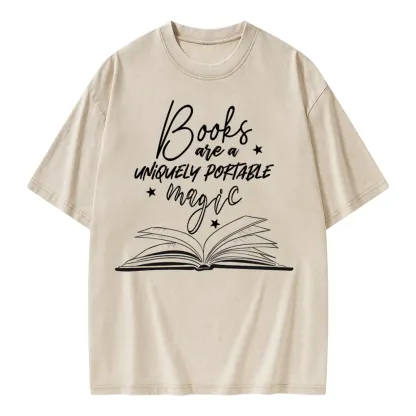 Pagewings Books Are A Uniquely Portable Magic Unisex Washed T-shirt
