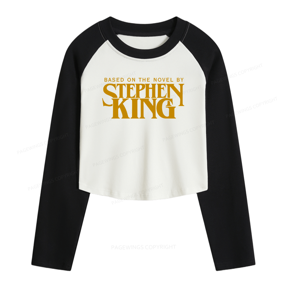 Pagewings Based On A Novel By Stephen King Long Sleeve Crop Raglan T-shirt