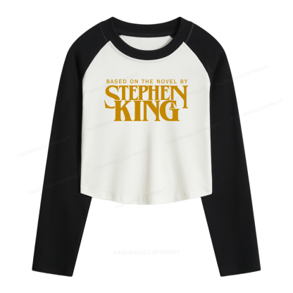 Pagewings Based On A Novel By Stephen King Women Long Sleeve Crop Raglan T-shirt