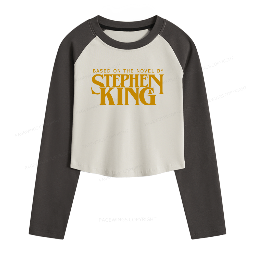 Pagewings Based On A Novel By Stephen King Women Long Sleeve Crop Raglan T-shirt