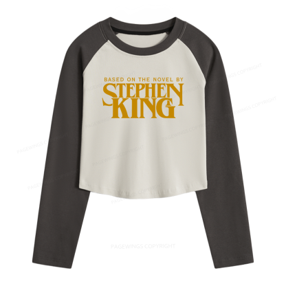 Pagewings Based On A Novel By Stephen King Women Long Sleeve Crop Raglan T-shirt