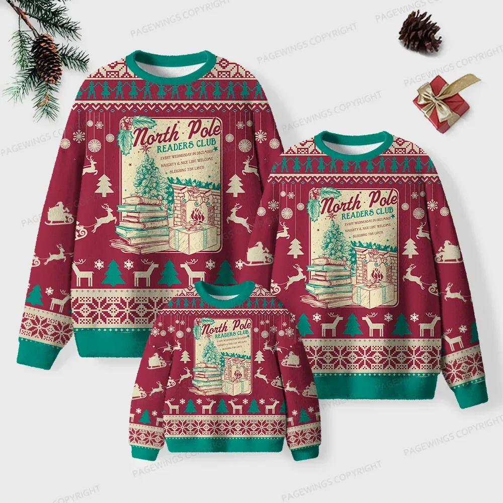 Pagewings North Pole Readers Club Unisex Ugly Knit Sweatshirt
