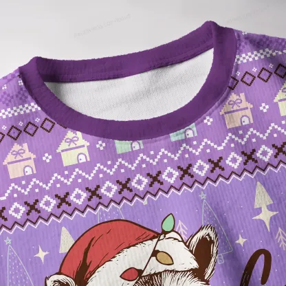 Pagewings Cute But Bookishly Feral Unisex Ugly Knit Sweatshirt