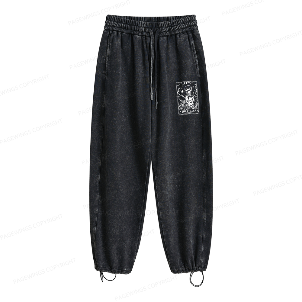 Pagewings Halloween The Reader Tarot Card Unisex Washed Sweatpants
