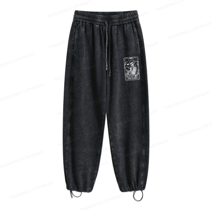 Pagewings Halloween The Reader Tarot Card Unisex Washed Sweatpants