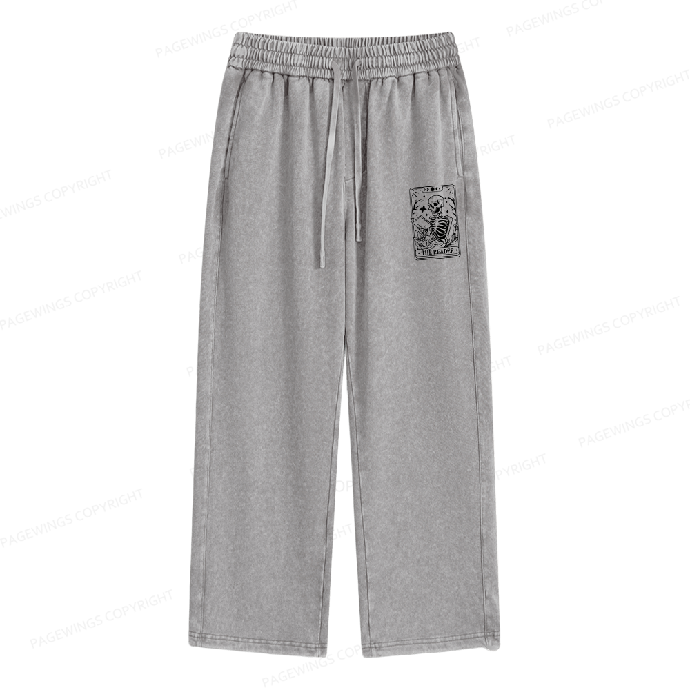 Pagewings Halloween The Reader Tarot Card Unisex Washed Sweatpants
