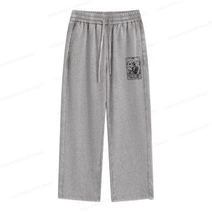 Pagewings Halloween The Reader Tarot Card Unisex Washed Sweatpants