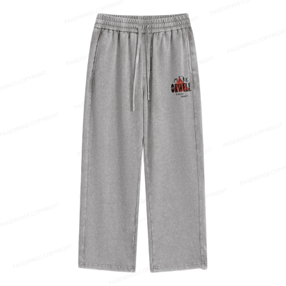 Pagewings Make Orwell Fiction Again Unisex Washed Sweatpants
