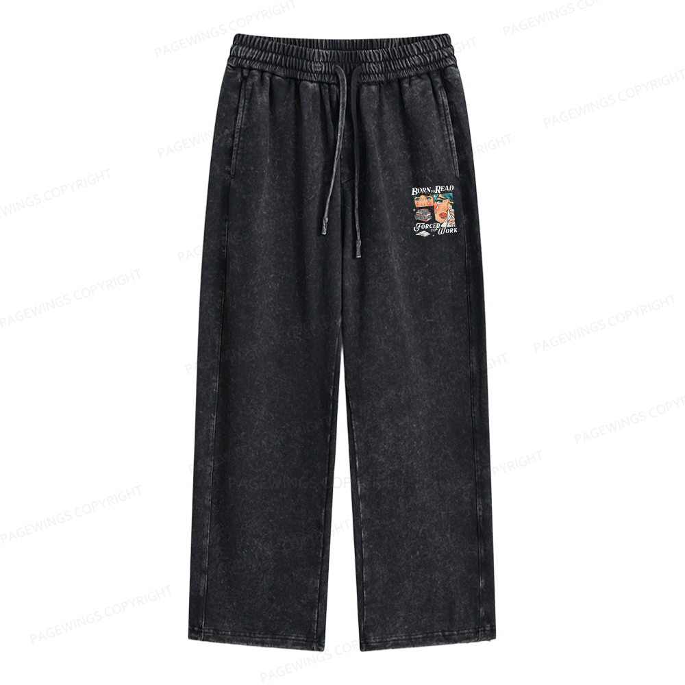 Pagewings Born To Read Bookish Unisex Washed Sweatpants