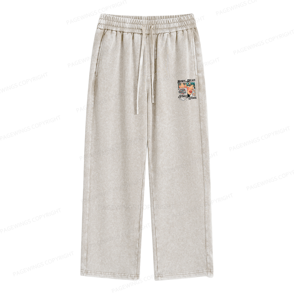 Pagewings Born To Read Bookish Unisex Washed Sweatpants