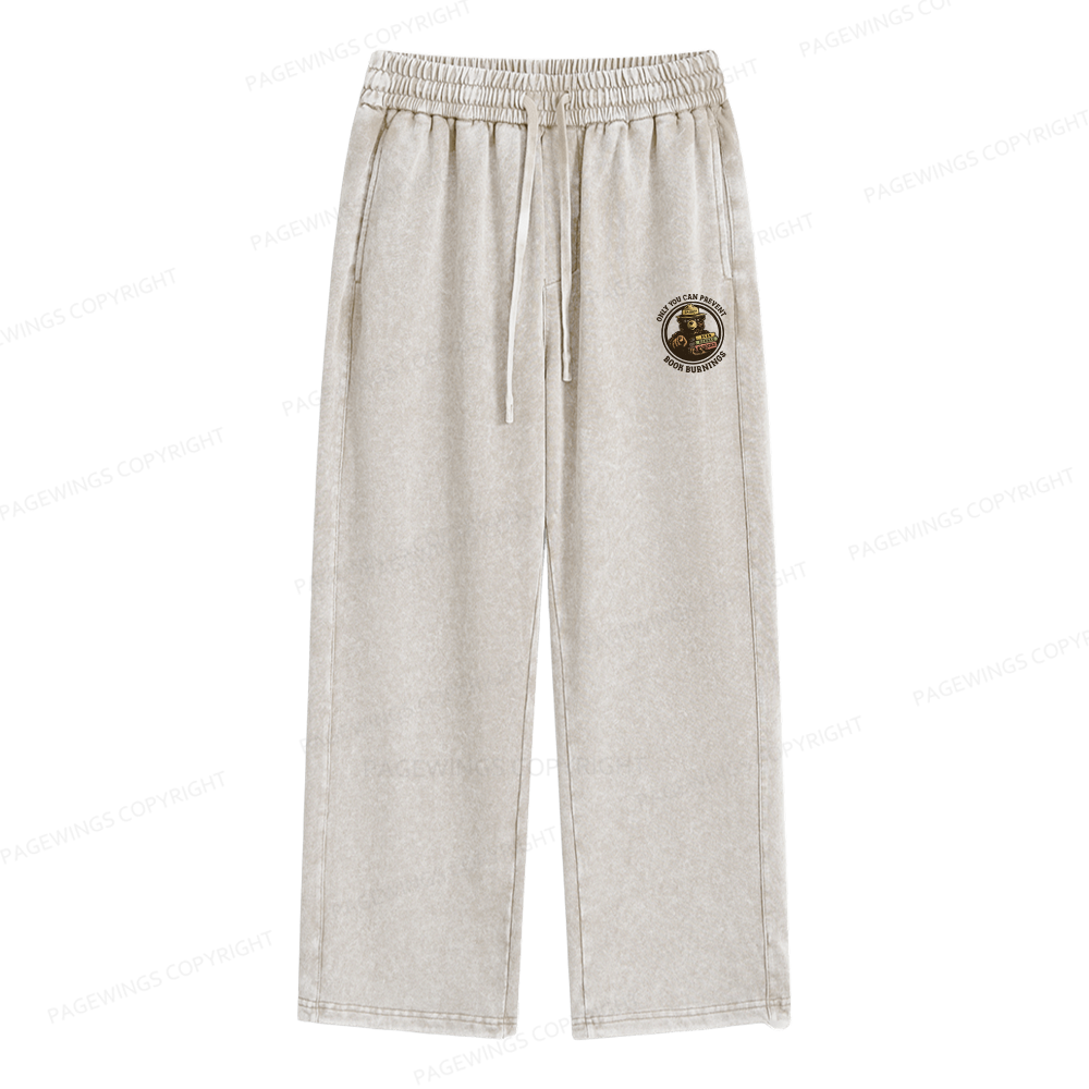 Pagewings Only You Can Prevent Book Burnings Unisex Washed Sweatpants