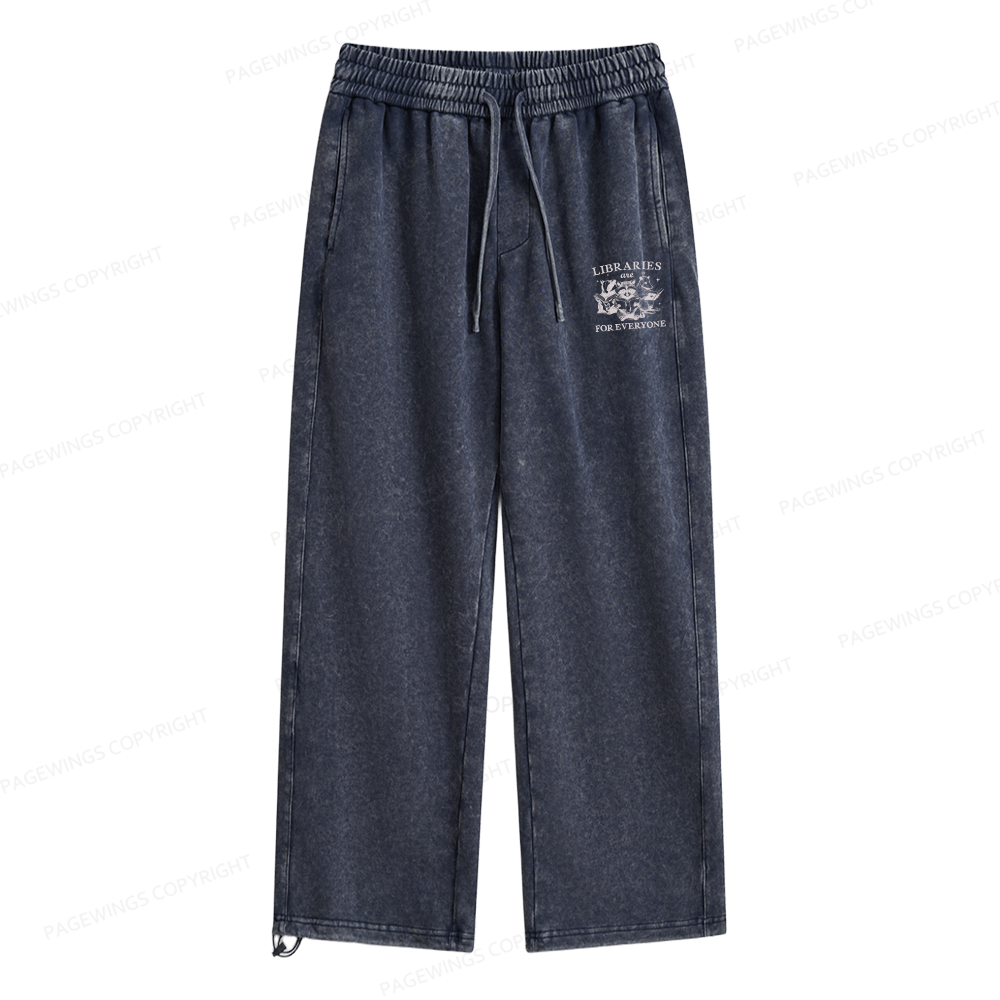 Pagewings Libraries Are For Everyone Unisex Washed Sweatpants