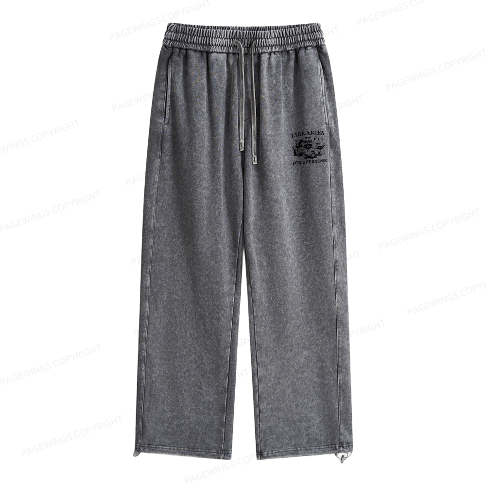 Pagewings Libraries Are For Everyone Unisex Washed Sweatpants