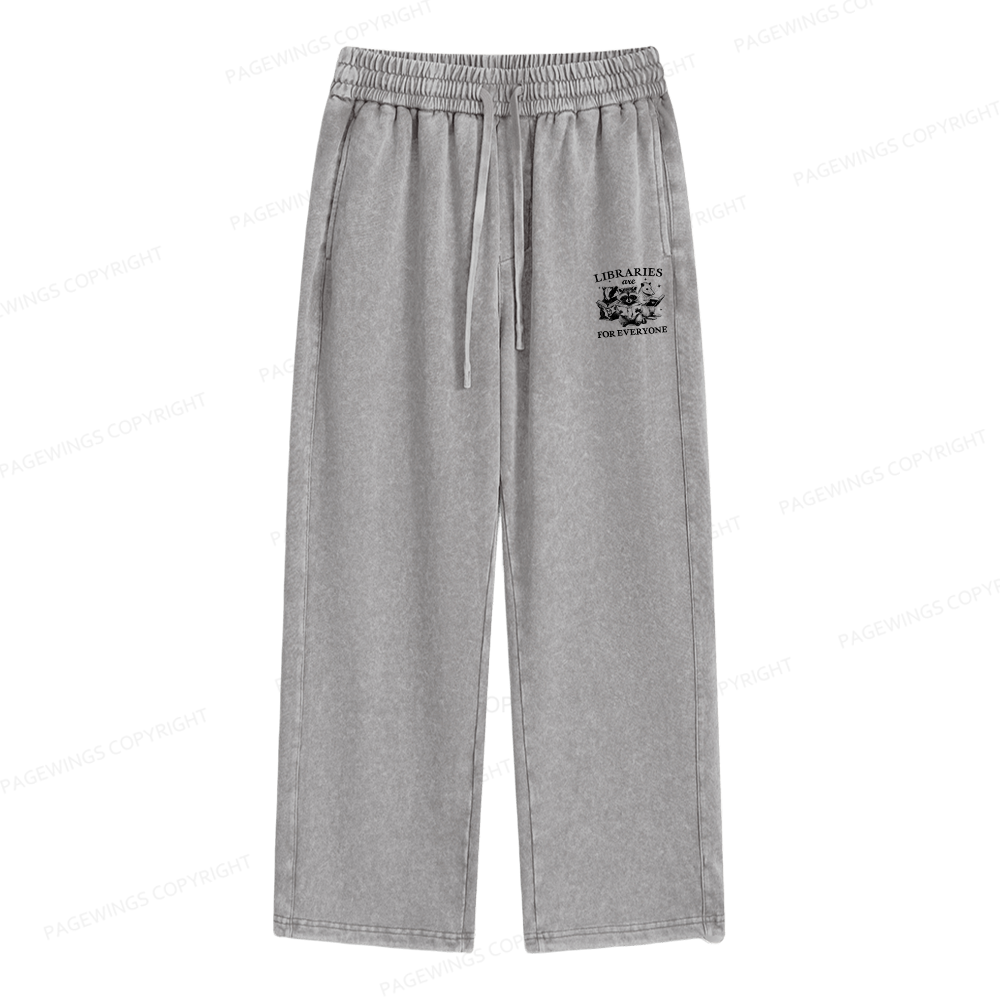 Pagewings Libraries Are For Everyone Unisex Washed Sweatpants