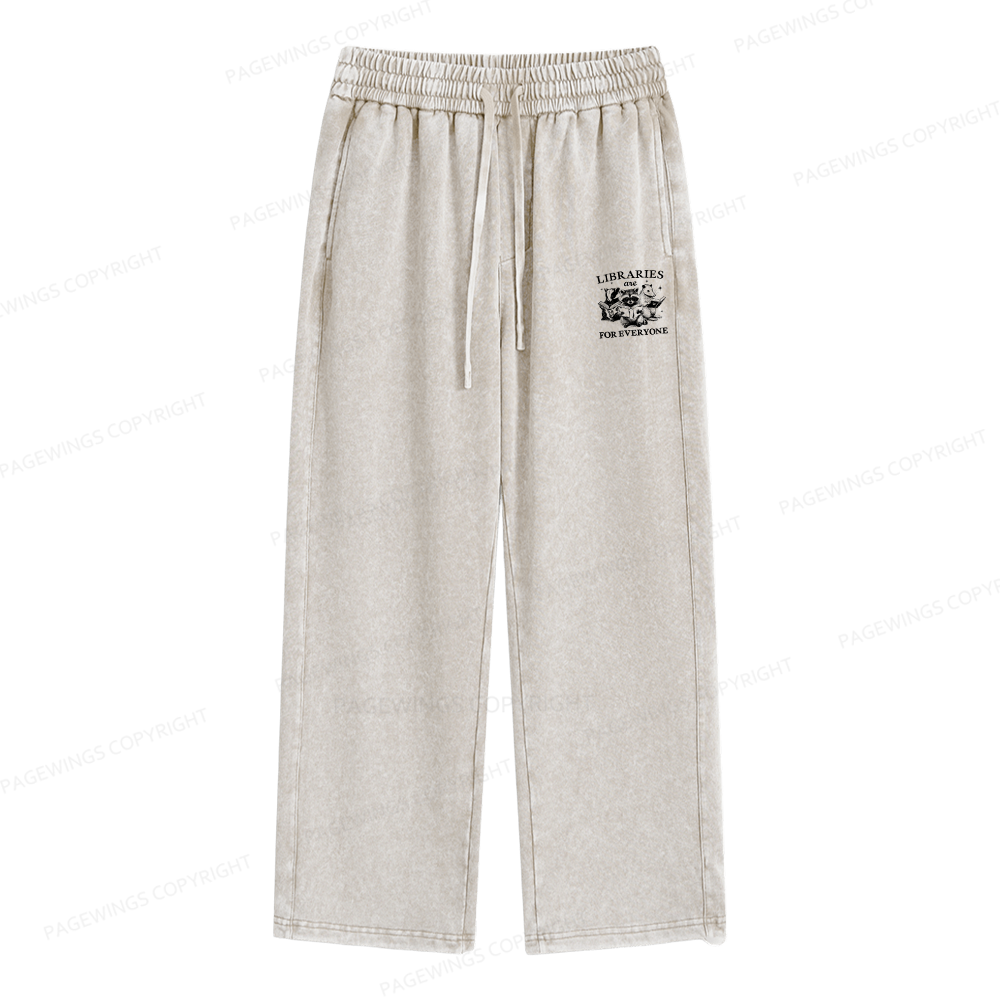 Pagewings Libraries Are For Everyone Unisex Washed Sweatpants