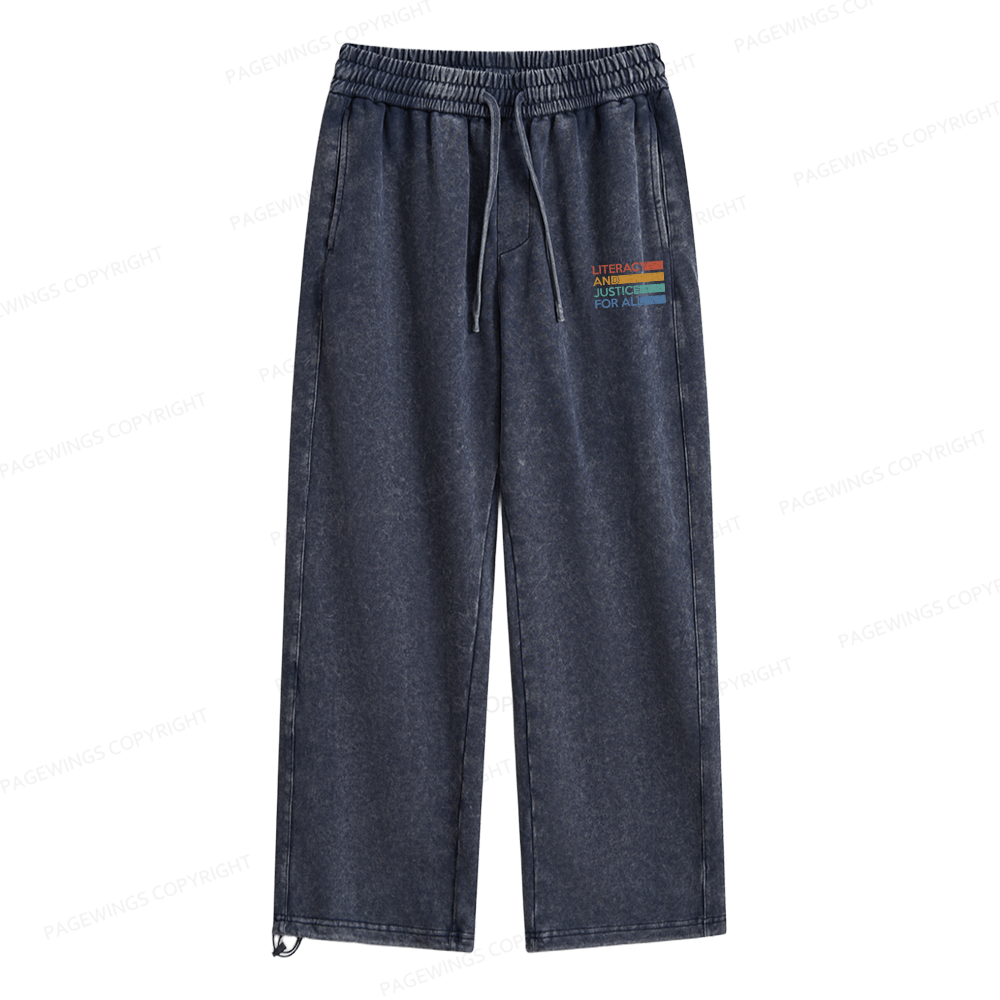 Pagewings Literacy and Justice For All Unisex Washed Sweatpants