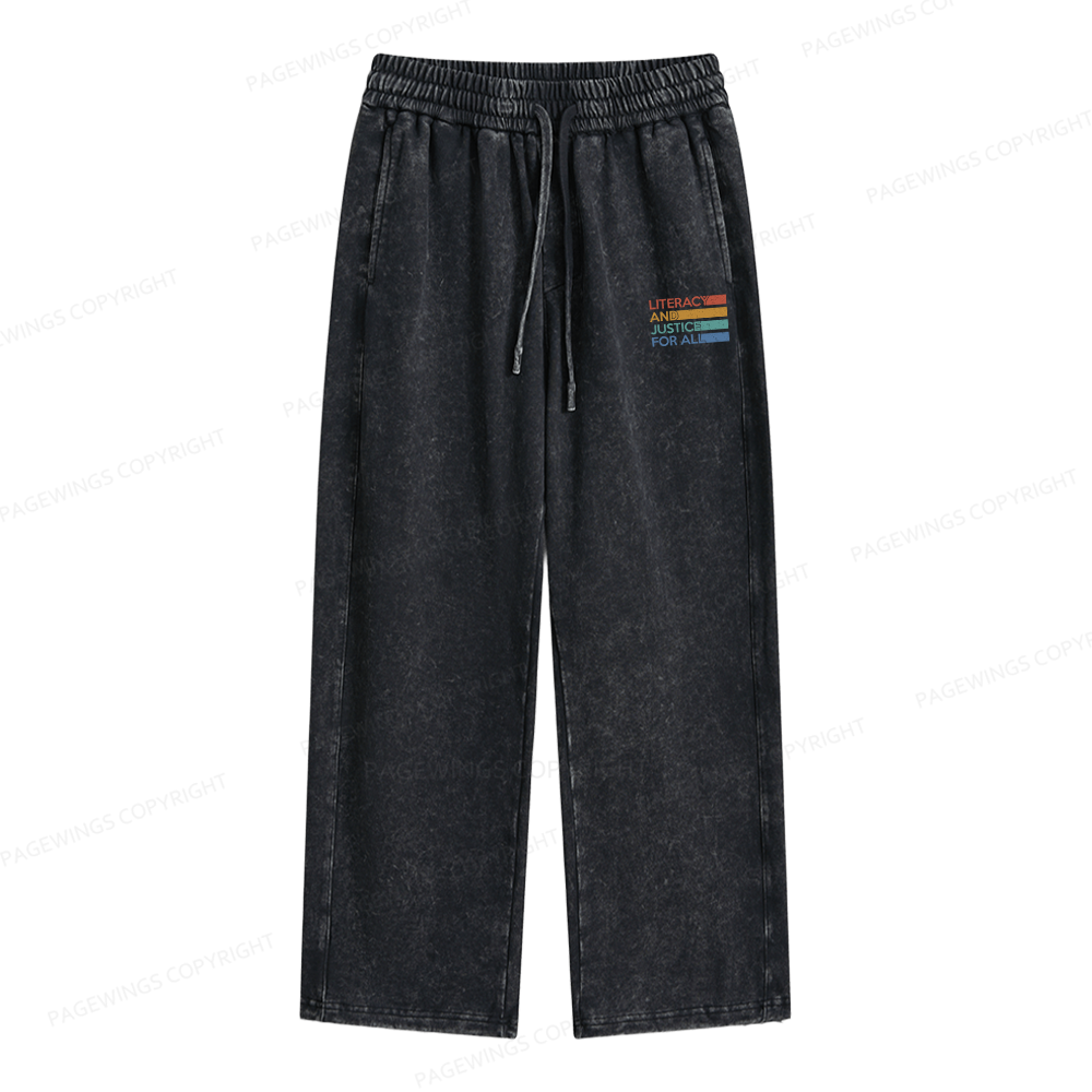 Pagewings Literacy and Justice For All Unisex Washed Sweatpants