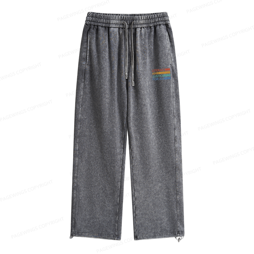 Pagewings Literacy and Justice For All Unisex Washed Sweatpants