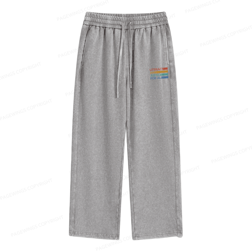 Pagewings Literacy and Justice For All Unisex Washed Sweatpants