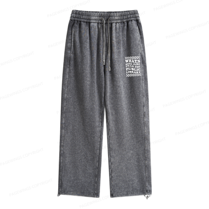 Pagewings Punk The Public Library Unisex Washed Sweatpants