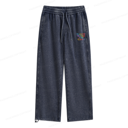 Pagewings Everyone belongs at the library Unisex Washed Sweatpants