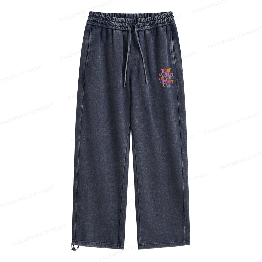 Pagewings Get Your Library Card Unisex Washed Sweatpants