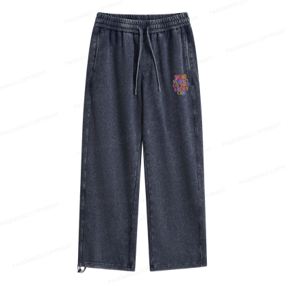 Pagewings Get Your Library Card Unisex Washed Sweatpants