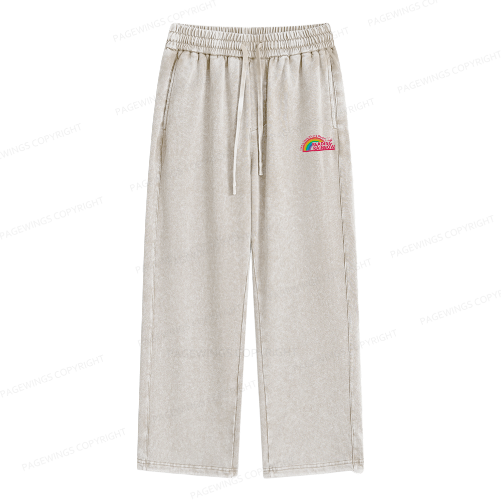 Pagewings Reading Rainbow Unisex Washed Sweatpants