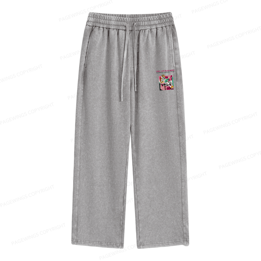 Pagewings Library Week Poster 1996 Unisex Washed Sweatpants