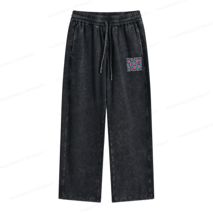 Pagewings Trans Rights Are Human Rights Unisex Washed Sweatpants