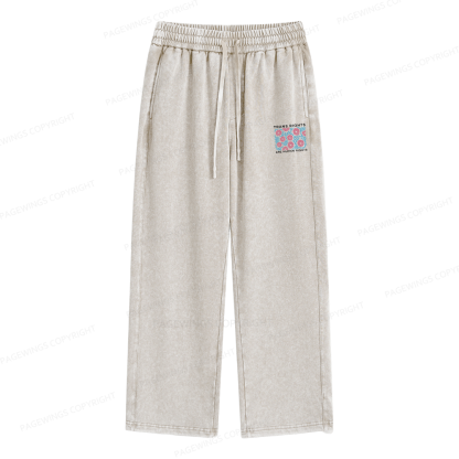 Pagewings Trans Rights Are Human Rights Unisex Washed Sweatpants