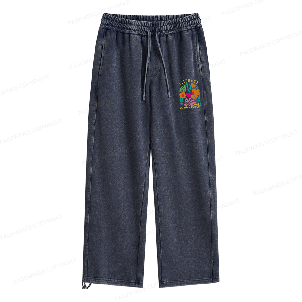 Pagewings Literacy And Justice Unisex Washed Sweatpants