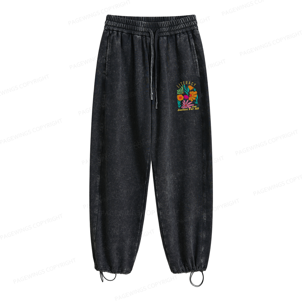 Pagewings Literacy And Justice Unisex Washed Sweatpants
