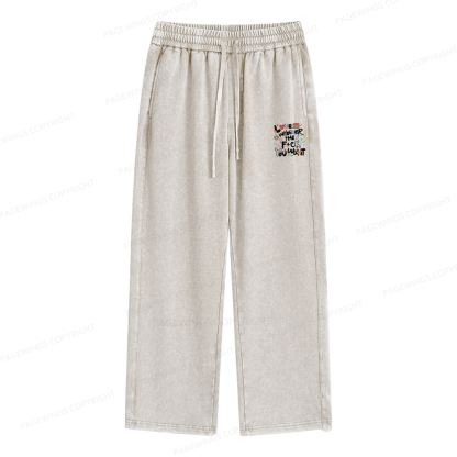 Pagewings Love Whoever The F*ck You Want Unisex Washed Sweatpants